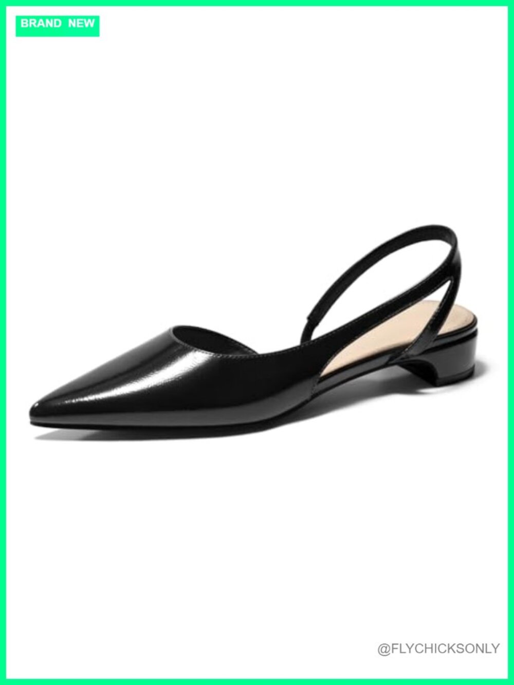 Women's Slingback Chunky Low Heel Pointed Toe D'Orsay Pumps
